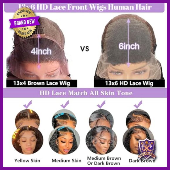 26 Inch Deep Wave Human Hair Wig 200 Density 13x6 Lace Front Pre Plucked main image 4
